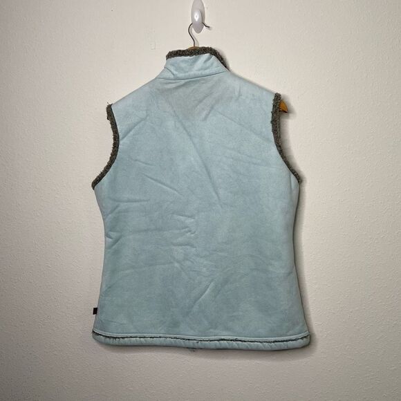 Woolrich Women’s Blue Aquifer Sherpa Lined Faux Suede Vest Size L - Picture 7 of 9